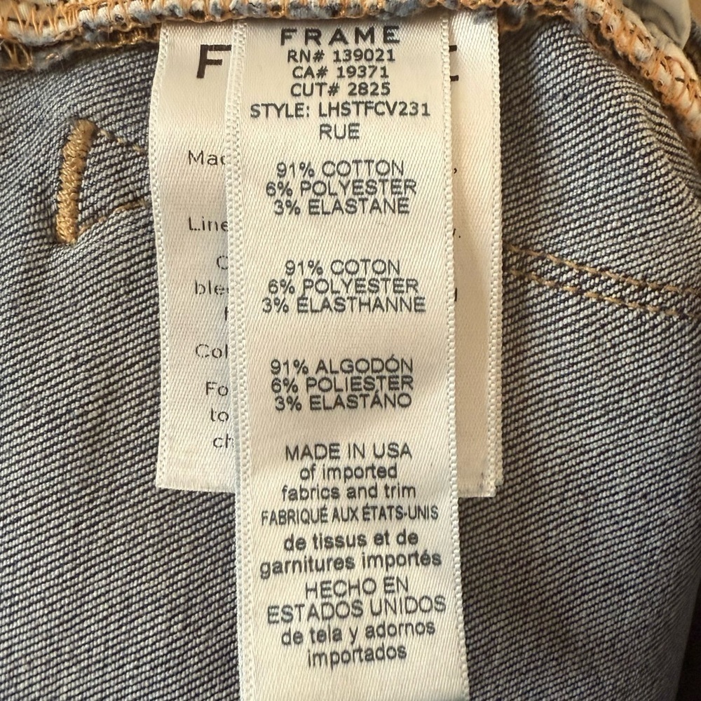 FRAME Denim Le High Straight Distressed Rue Chewed Hem Jeans - Picture 12 of 12